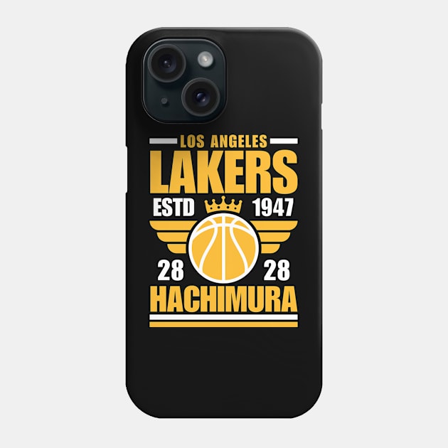 Los Angeles Lakers Hachimura 28 Basketball Retro Phone Case by ArsenBills