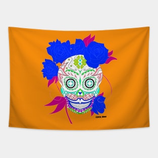 the white catrina in mexican calavera ecopop Tapestry