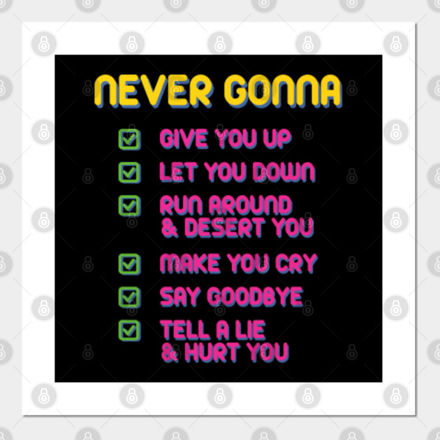 Never Gonna Give You Up Rick Astley Retro Posters And Art Prints Teepublic