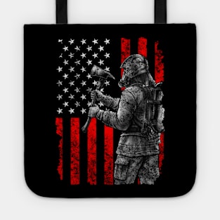 Firefighter Flag Patriotic Firefighter Tote