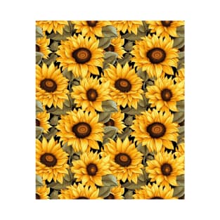 Beautiful Boho Aesthetic Floral Sunflowers Pattern T-Shirt