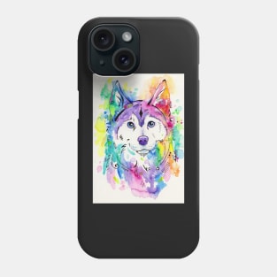 Happy - Siberian Husky Dog Art Phone Case