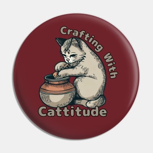 Cattitude Pottery Cat Lady Pin