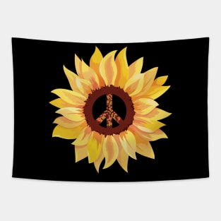 Sunflowers Peace Symbols Hippy Hippie Tapestry