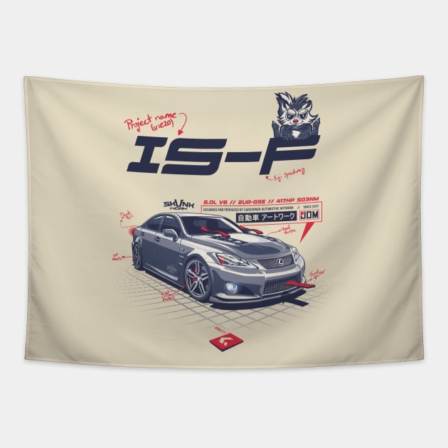 JDM - Lex IS F II - CarCorner Tapestry by CarCorner - Automotive Artwork