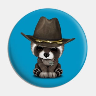 Cute Baby Raccoon Sheriff Pin