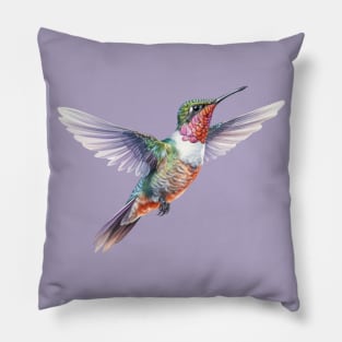 Red Throated Hummingbird Pillow