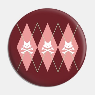 Kitty X-Bones Argyle Pink Pin