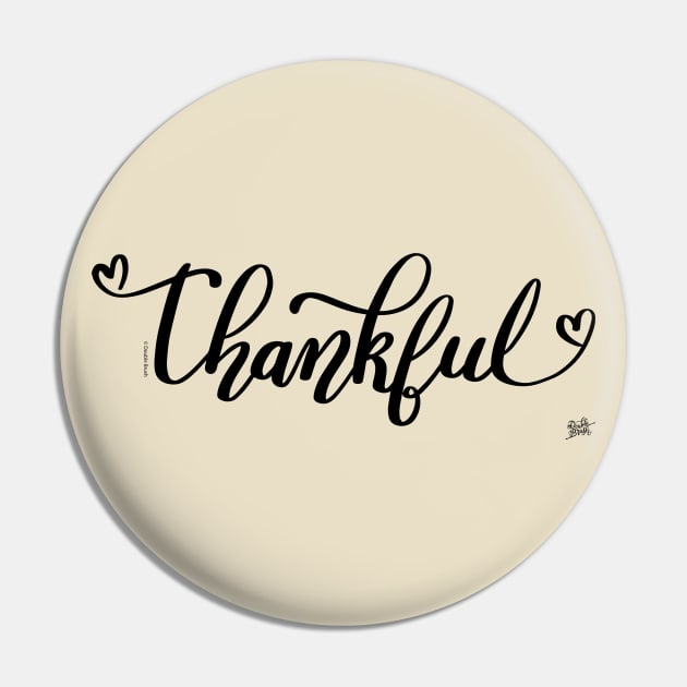 Thankful Hearts Hand Lettered Thanksgiving Pin by DoubleBrush