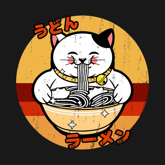 Vintage Ramen Chubby Cat by retrohub