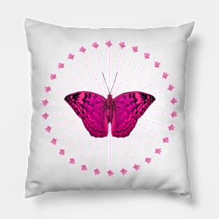 Butterfly - Flowers - Magenta - Africa Pillow