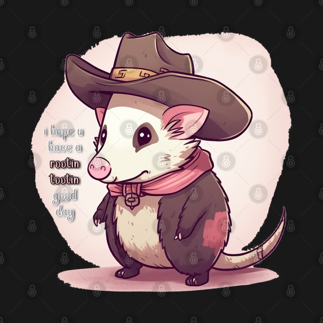 Have A Rootin Tootin Good Day (Opossum Cowboy) by nonbeenarydesigns