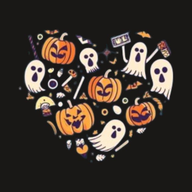 Halloween Heart Spooky Designs by AyushiCreations