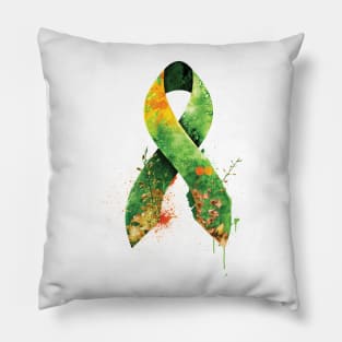 green ribbon Pillow