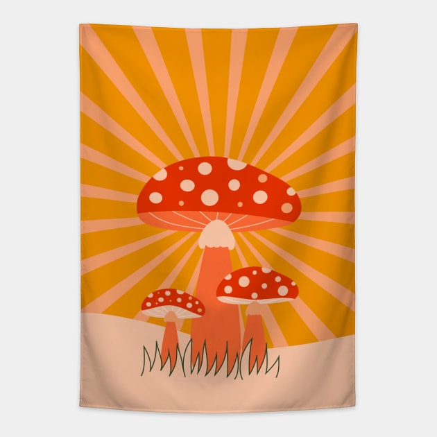 Three toadstools Tapestry by grafart