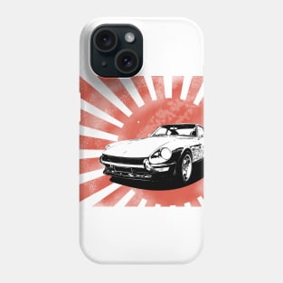 A Datsun 240Z on a weathered rising sun Phone Case