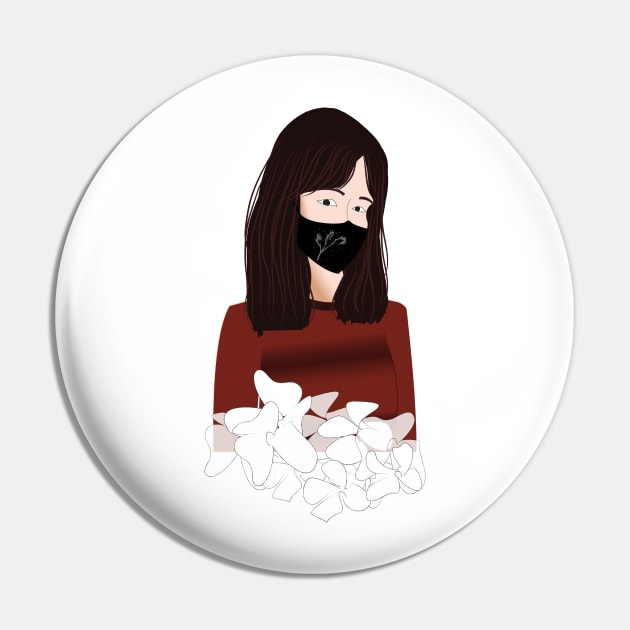 Girl with mask Pin by Lytaccept