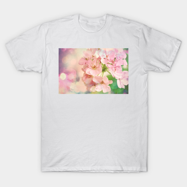 Candy Pink, Lime Green, Vanilla Cream - Floral - T-Shirt