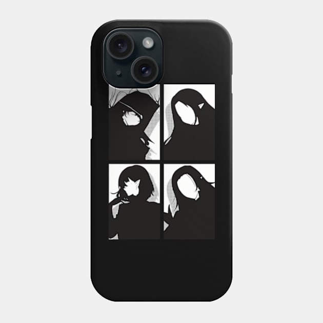 All Main Characters In The Eminence In Shadow Anime In A Cool Black Minimalist Silhouette Pop Art Design In White Background Phone Case by Animangapoi