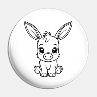 Cute Baby Donkey Animal Outline Pin