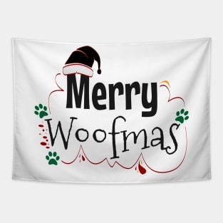 Merry woofmas, dog christmas Tapestry