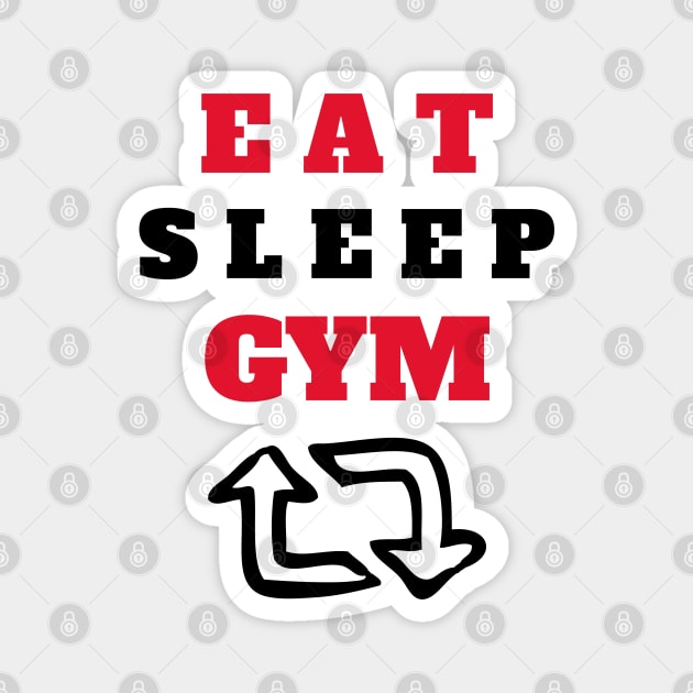 Eat, Sleep, Gym and Repeat Magnet by JC's Fitness Co.