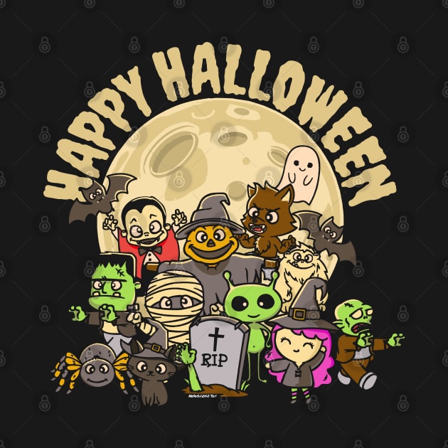 Halloween Monsters Happy Halloween Cute by NerdShizzle