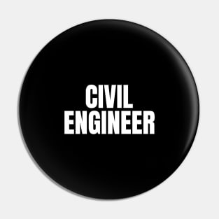 Civil Engineer - Simple Bold Text Pin