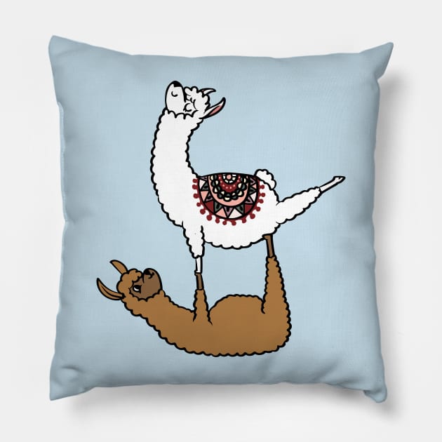 Acroyoga Llama Pillow by huebucket