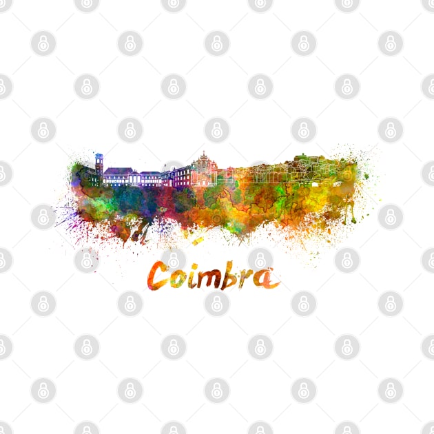 Coimbra skyline in watercolor by PaulrommerArt