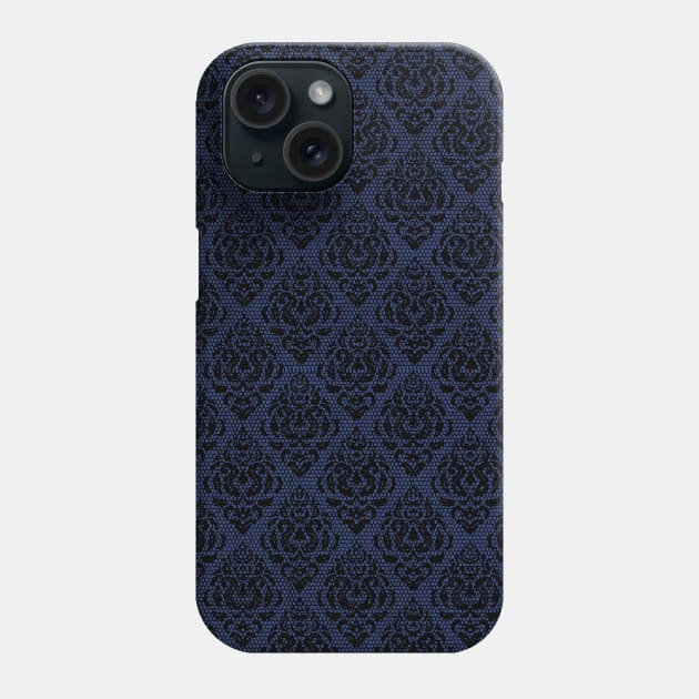 Fleur De Lis Lace Pattern - Blue Phone Case by SunGraphicsLab