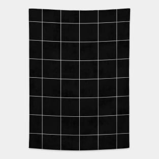 Large Grid Pattern - Black Tapestry