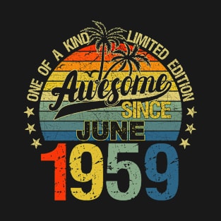 Vintage 63 Years Old June 1959 Decorations 63rd Birthday T-Shirt