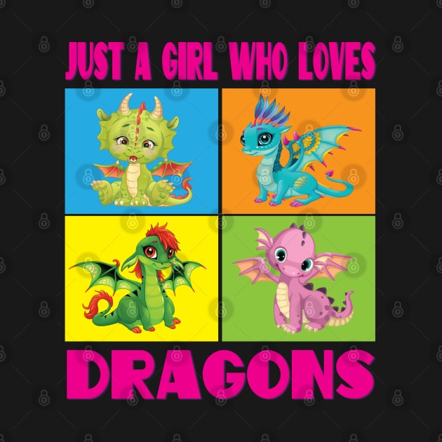 Dragon Lover, Just a Girl who loves Dragons, Cute Baby Dragon, Dragon shirt for Girls or Kids, Dragon Gift by Envision Styles