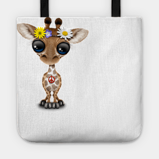 Cute Baby Giraffe Hippie Tote