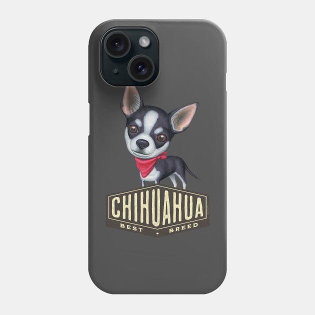 Tri Color Chihuahua Hexagon Sign Phone Case by Danny Gordon Art