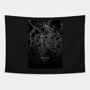 Rome Italy City Map dark Tapestry