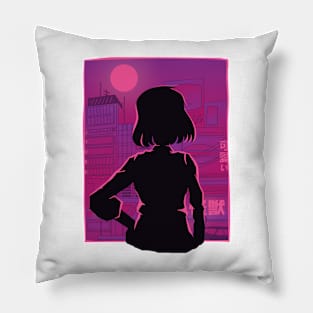 Anime Girl Looking outside Pillow