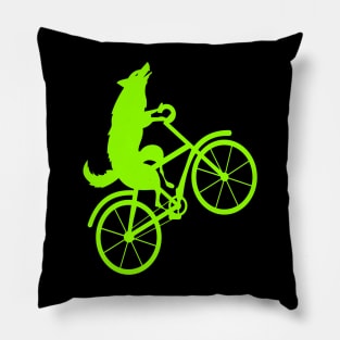 Wolf bicycle nice cute cool colorful Pillow