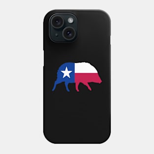 Javelina Silhouette with Texas Flag Phone Case