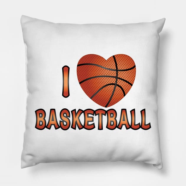 I Love Basketball Pillow by IsmaSaleem