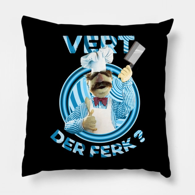 vert der ferk retro style Pillow by RAINYDROP