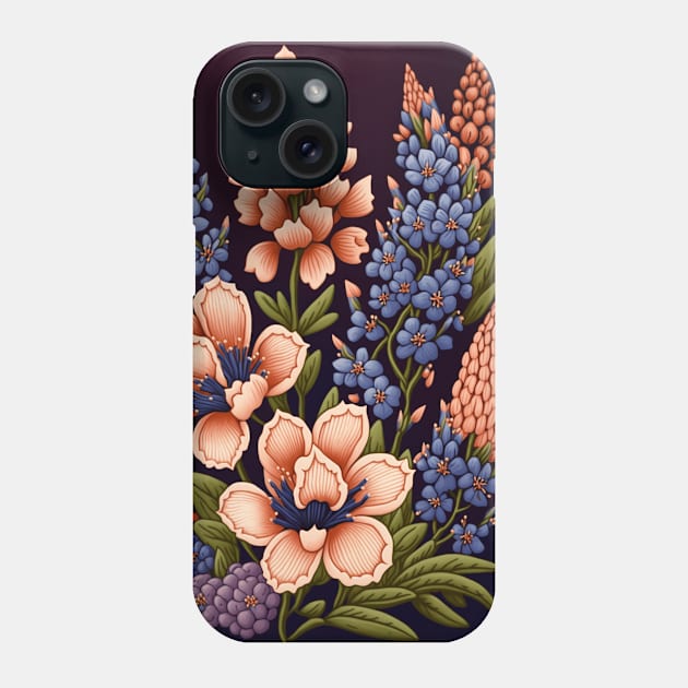 Texas Rose colored Bluebonnets Phone Case by Kertz TheLegend