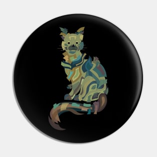 CAT STYLIZED ART Pin