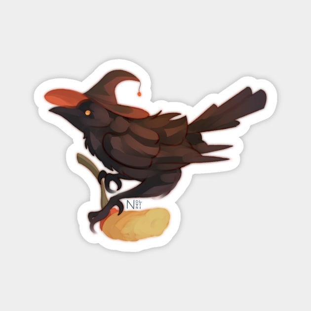 Witch Corvid Magnet by Nolvini