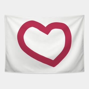 Viva Magenta Minimal Chunky Heart Valentines Day Tapestry