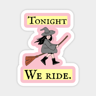 Witch riding broom Magnet