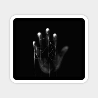 Bloody Dark Hand On Black Background Magnet