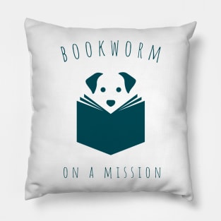 bookworm on a mission Pillow