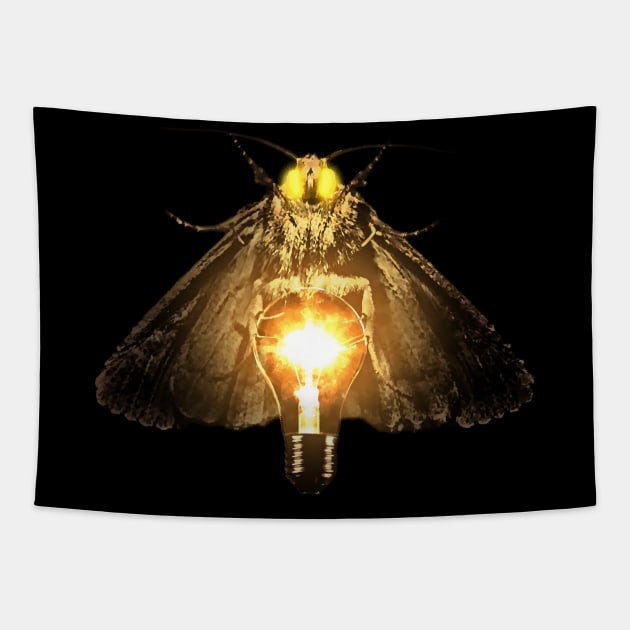 Moth loves light Tapestry by forsureee